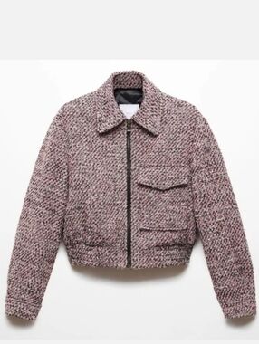 Mango Tweed Bomber‎ Jacket, Size S